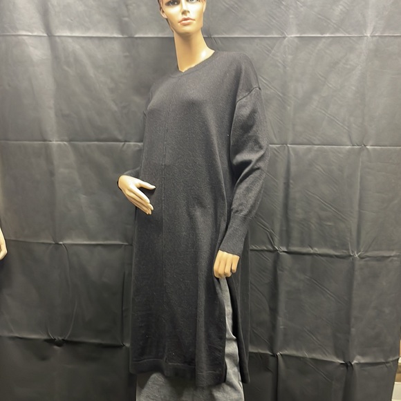 H&M Dresses Hm Dark Charcoal Long Sleeve Split Sweater Dress Poshmark